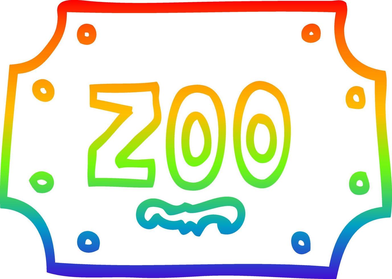 regnbåge lutning linje teckning tecknad serie Zoo tecken vektor