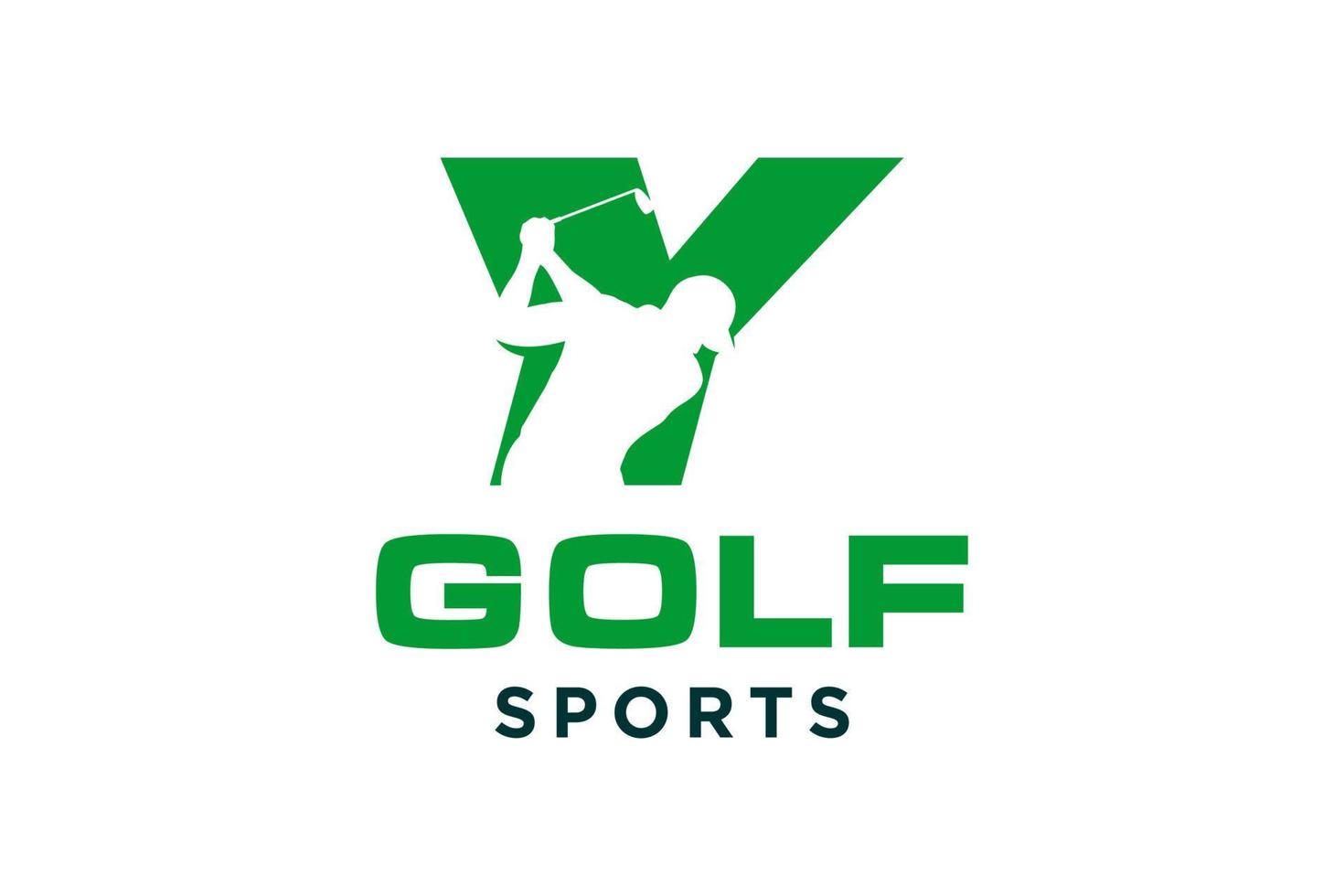 alfabet brev ikon logotyp y för golf logotyp design vektor mall, vektor märka av golf, logotyp av golf mästerskap, illustration, kreativ ikon, design begrepp