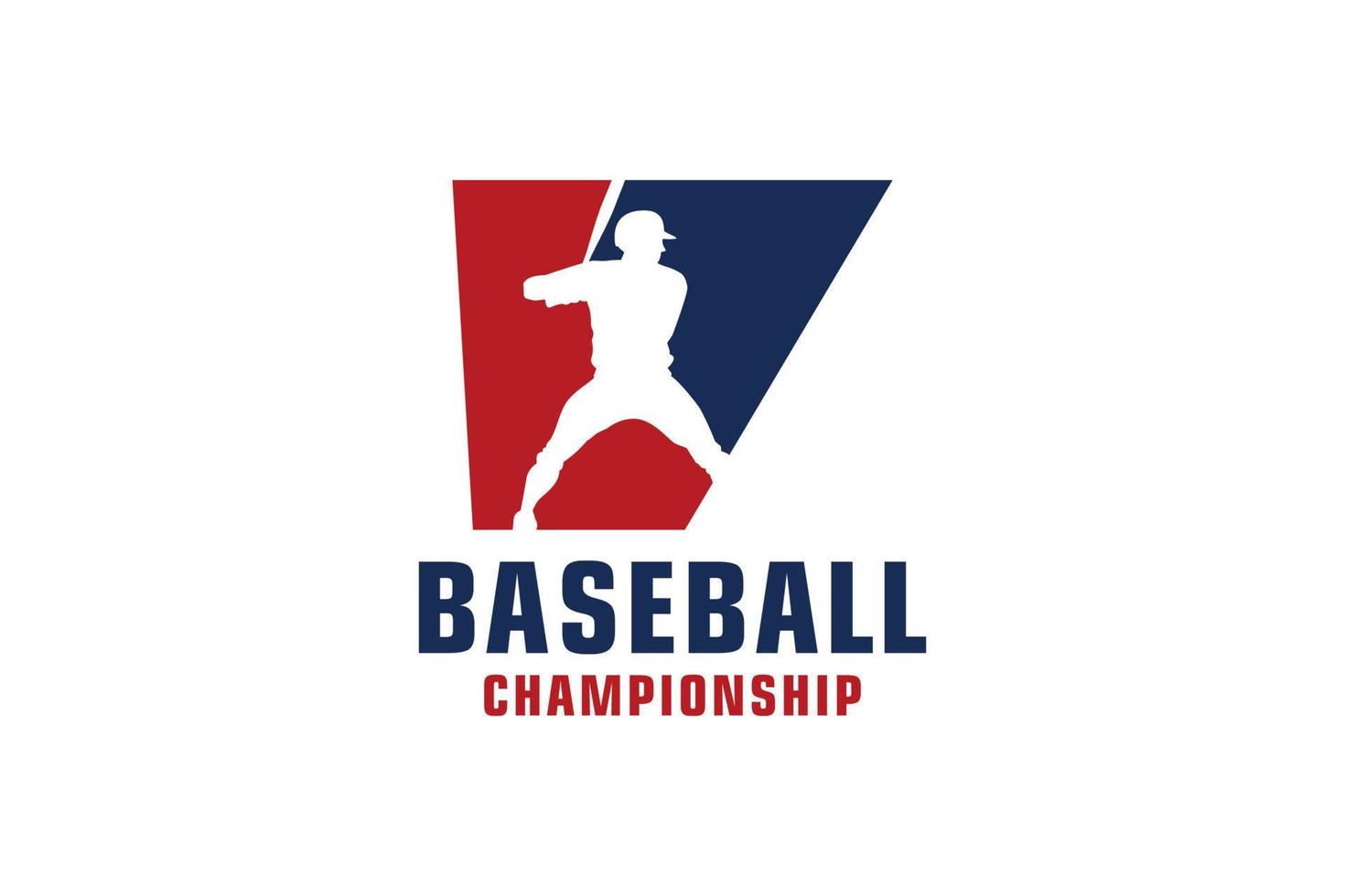 Buchstabe v mit Baseball-Logo-Design. Vektordesign-Vorlagenelemente für Sportteams oder Corporate Identity. vektor