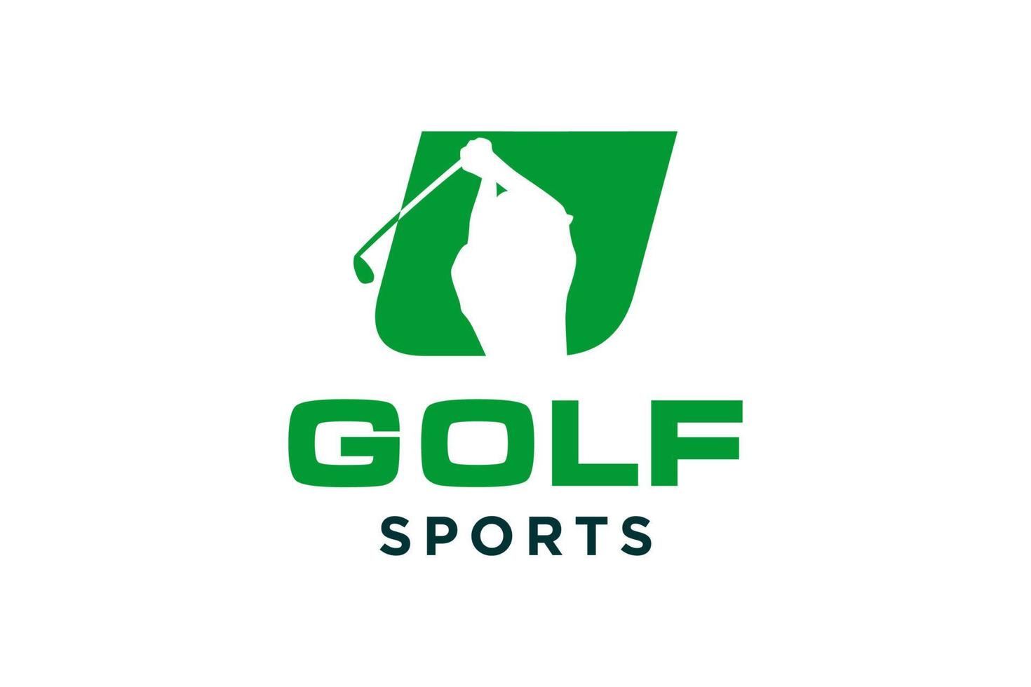 Alphabet-Buchstaben-Symbol-Logo u für Golf-Logo-Design-Vektorvorlage, Vektoretikett des Golfsports, Logo der Golfmeisterschaft, Illustration, kreatives Symbol, Designkonzept vektor
