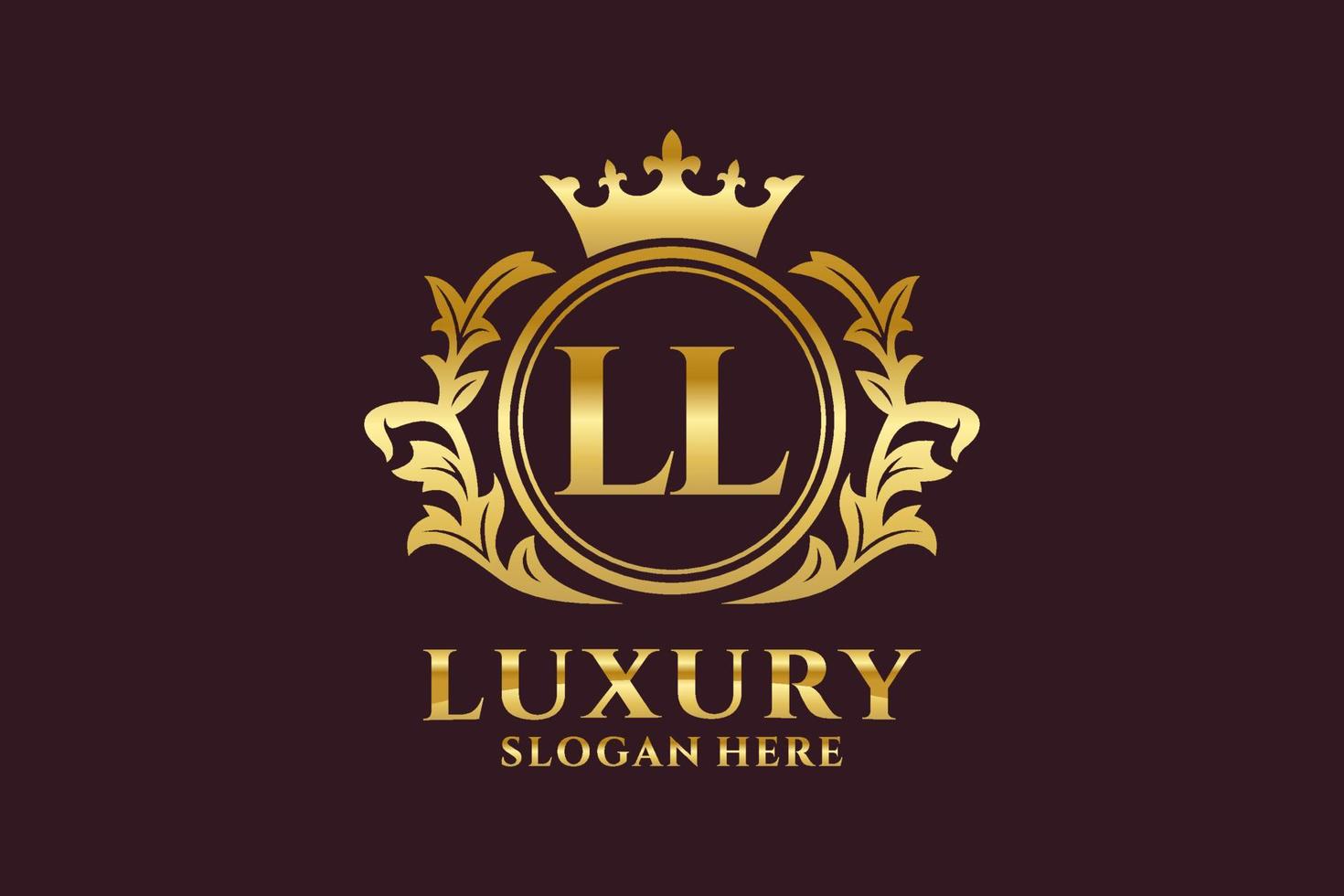 Royal Luxury Logo-Vorlage mit anfänglichem ll-Buchstaben in Vektorgrafiken für luxuriöse Branding-Projekte und andere Vektorillustrationen. vektor