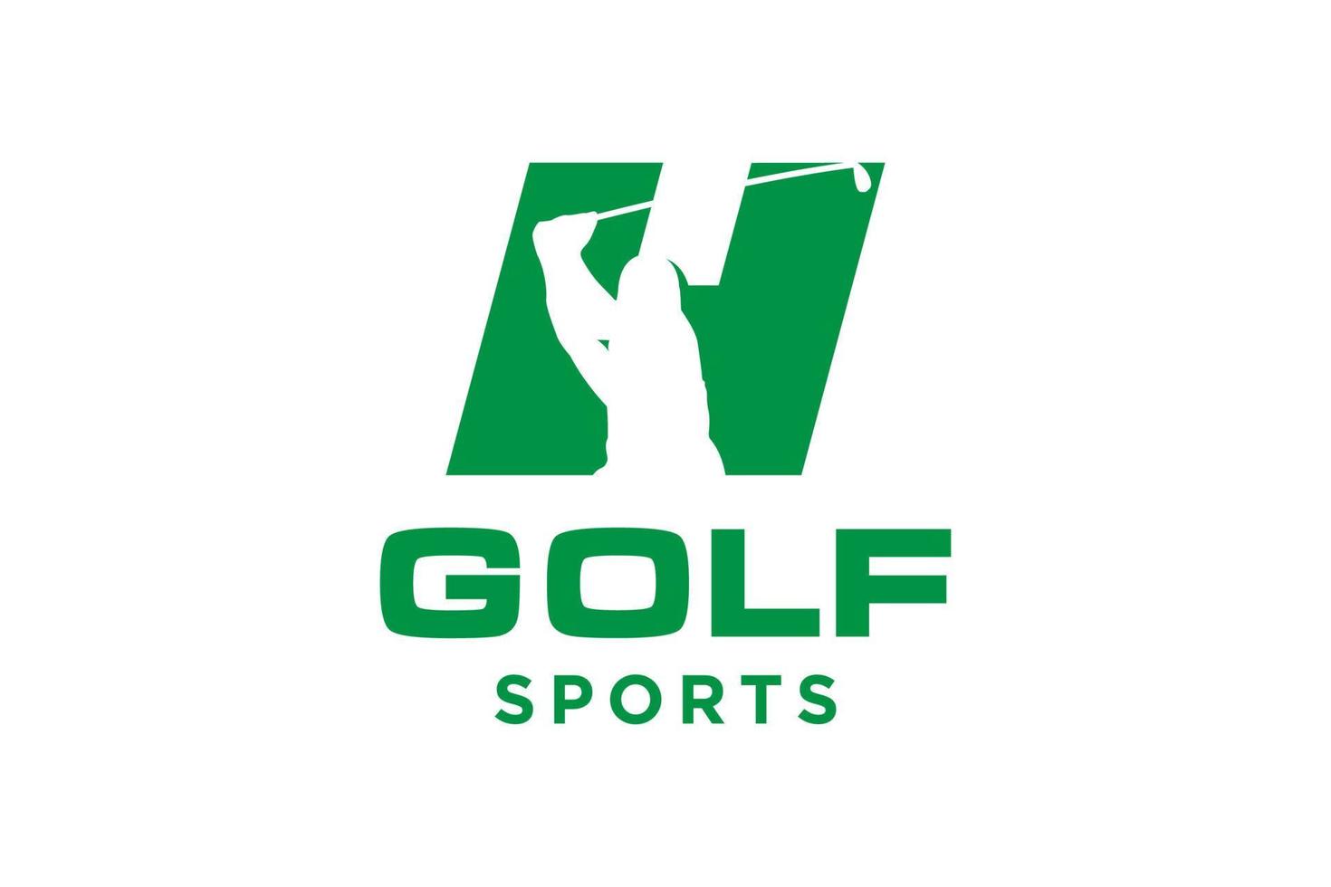 Alphabet-Buchstaben-Symbol-Logo h für Golf-Logo-Design-Vektorvorlage, Vektoretikett des Golfsports, Logo der Golfmeisterschaft, Illustration, kreatives Symbol, Designkonzept vektor