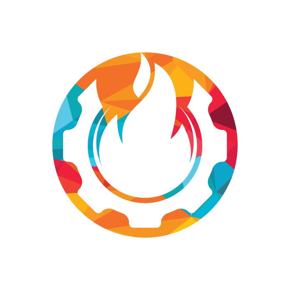 Vektor-Logo-Design für Feuerausrüstung. vektor