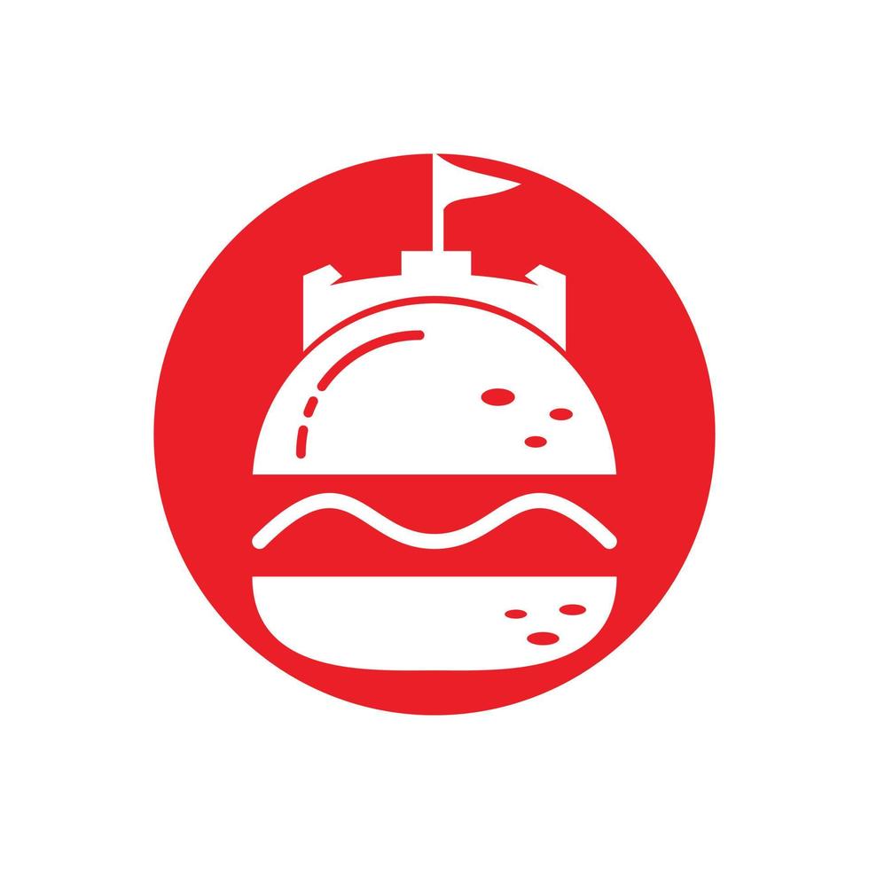 Burger-Schloss-Vektor-Logo-Design. vektor