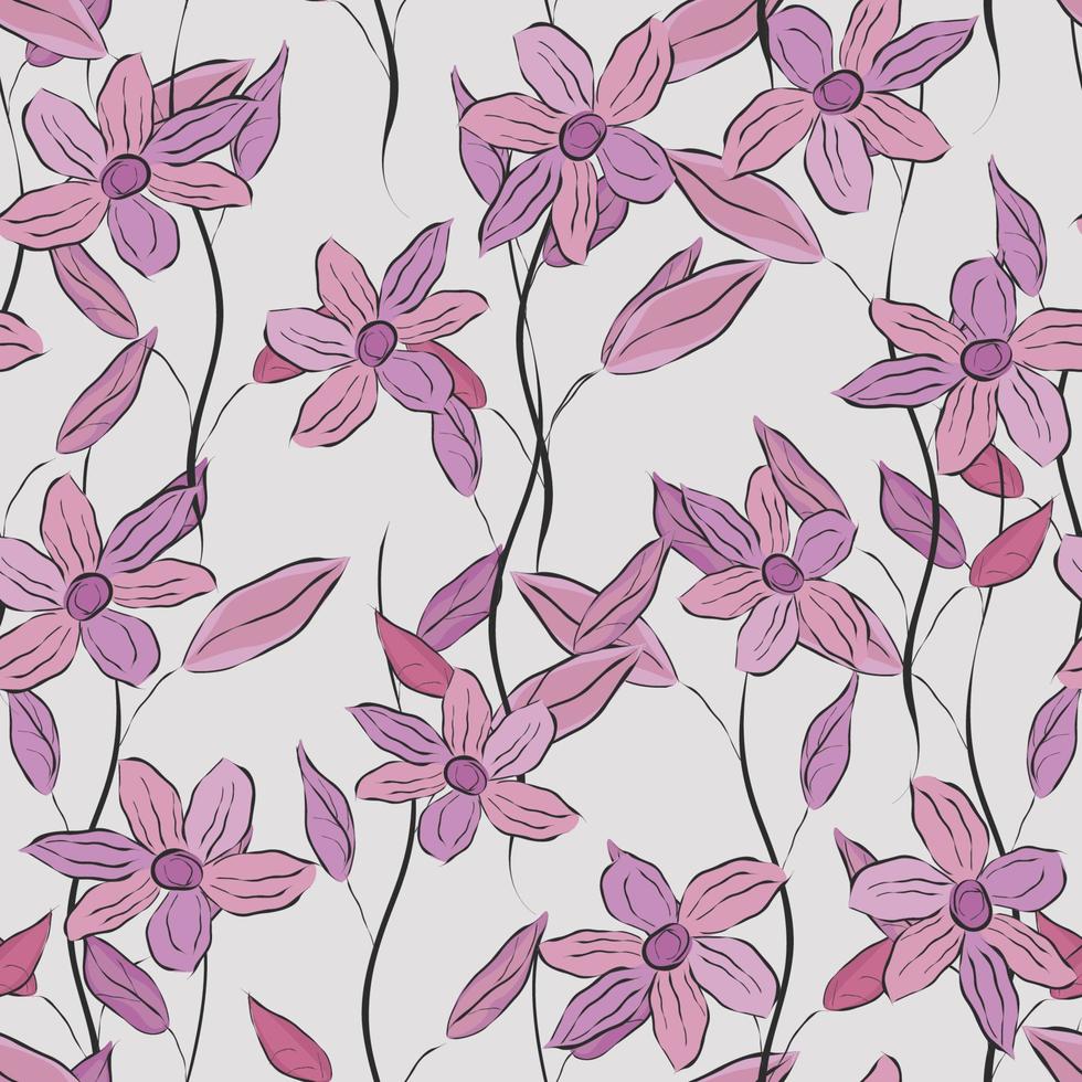 sömlös mönster med blommor för textil- skriva ut, hälsning kort, reklam. vektor