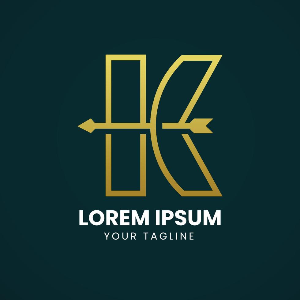 kreativ logotyp mall brev k archer logotyp vektor