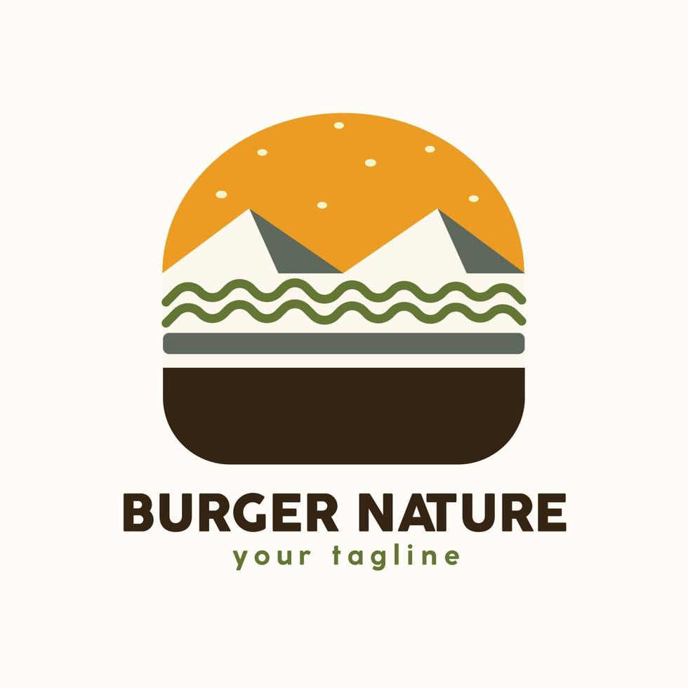kreativ logotyp mall burger natur vektor