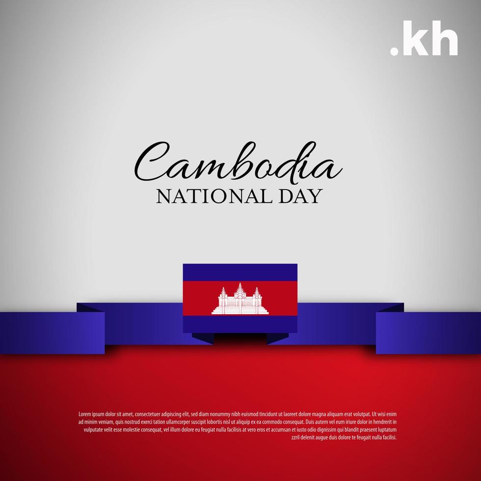 cambodia nationell dag. baner, hälsning kort, flygblad design. affisch mall design vektor