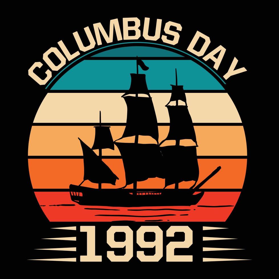 Columbus Day T-Shirt Design und Vektor