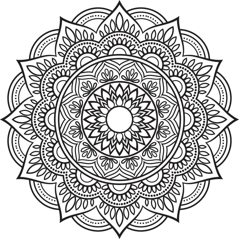 dekorativ mandala design linje konst, traditionell diwali rangoli konst för powerpoint presentation. vektor