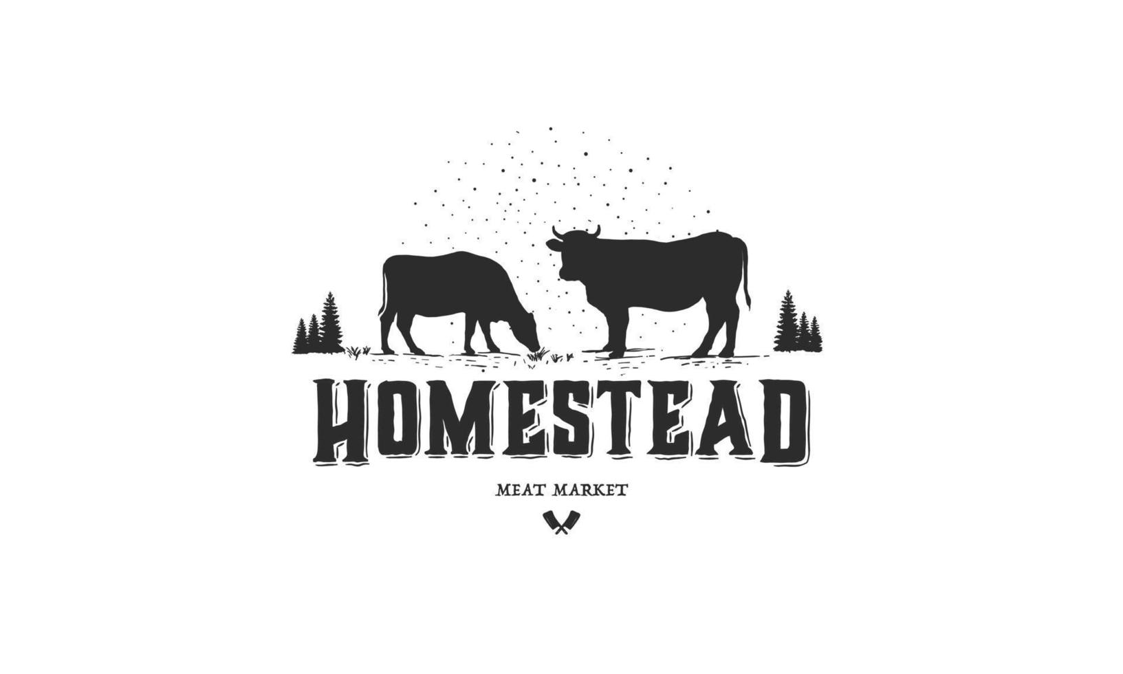 hemman och beskära eller boskap mall vektor logotyp design inspiration