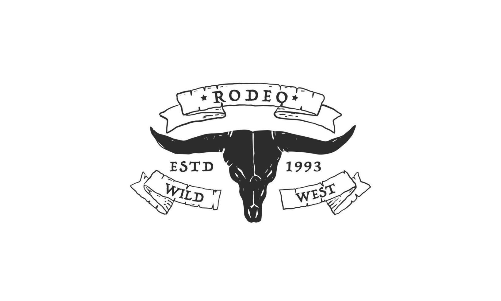 årgång retro texas rodeo cowboy, Västra Land emblem texas logotyp design vektor