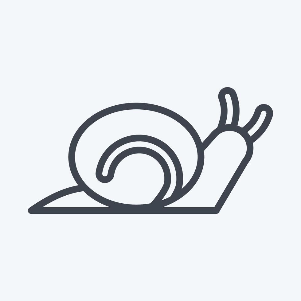 Symbol Schnecke. geeignet für Gartensymbol. Linienstil. einfaches Design editierbar. Design-Vorlagenvektor. einfache Abbildung vektor