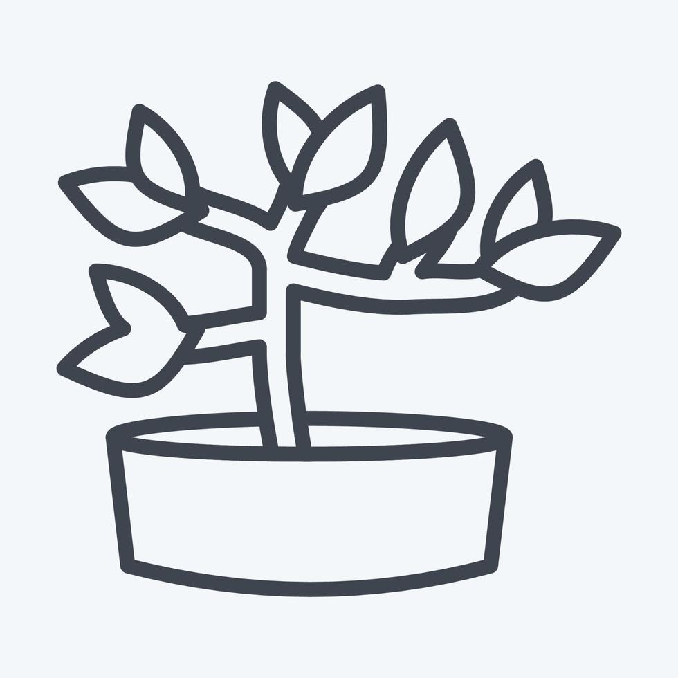 ikon bonsai. lämplig för trädgård symbol. linje stil. enkel design redigerbar. design mall vektor. enkel illustration vektor
