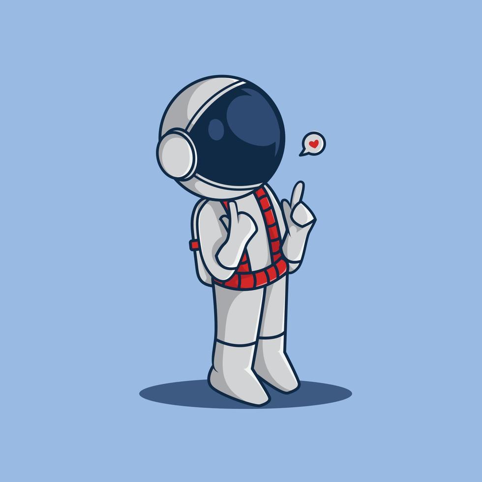 astronautencharakter chibi logo design vektor