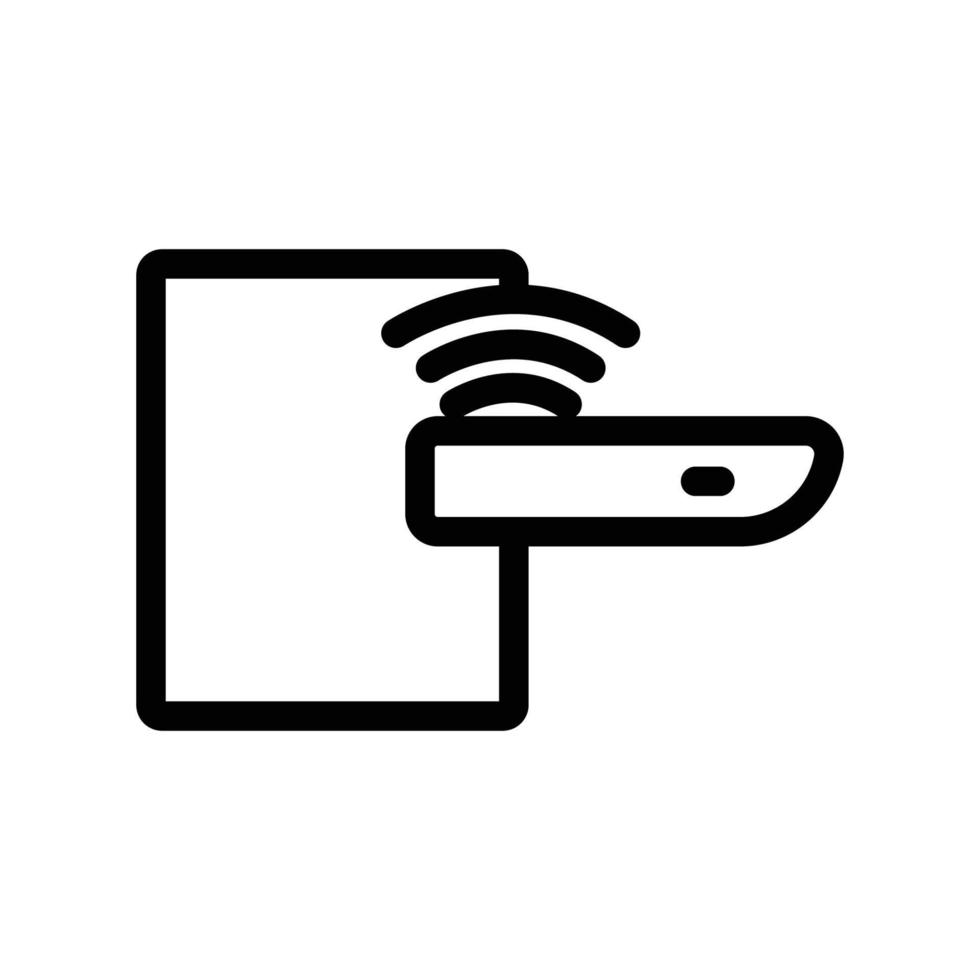 Symbol für automatische Tür. Symbol im Zusammenhang mit Technologie. schlaues Gerät. Liniensymbolstil. einfaches Design editierbar vektor