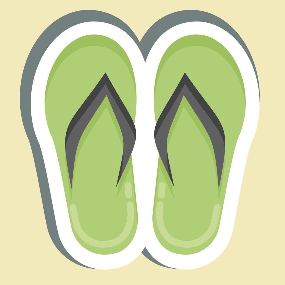 Aufkleber-Flip-Flops. geeignet für Sommersymbol. einfaches Design editierbar. Design-Vorlagenvektor. einfache Abbildung vektor