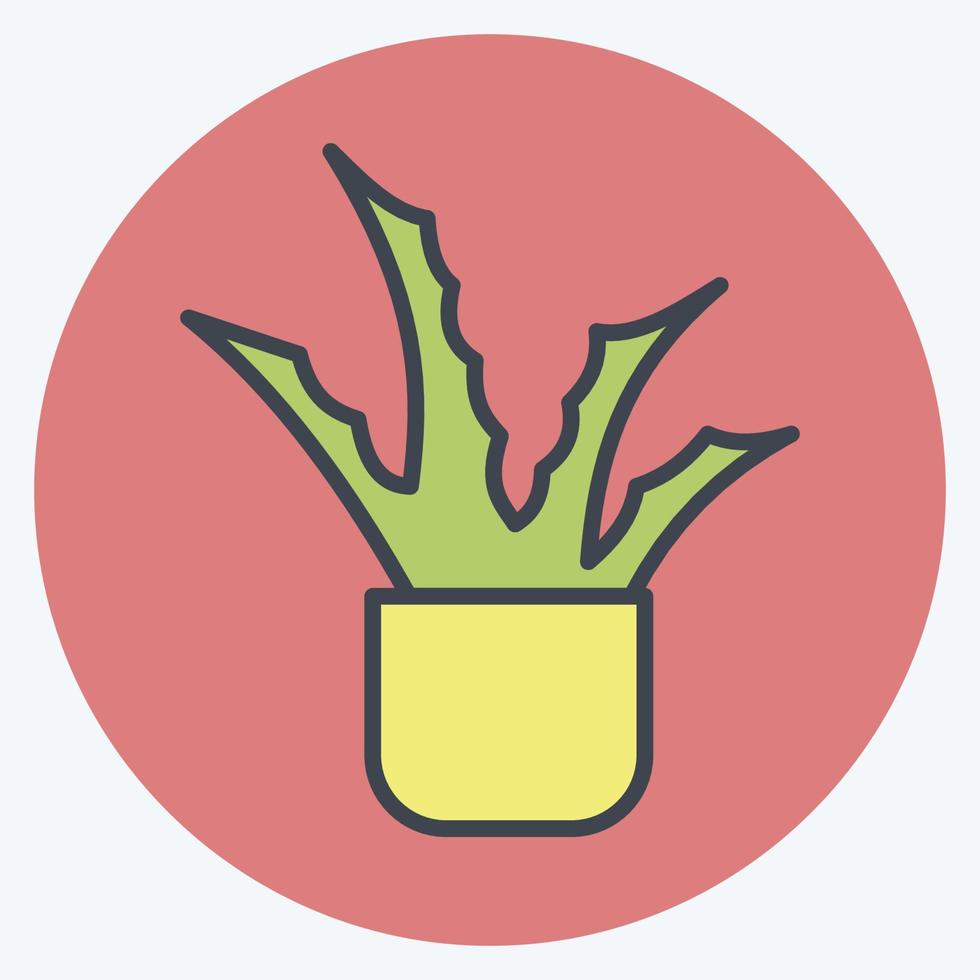 Symbol Aloe Vera. geeignet für Gartensymbol. Farbe Mate-Stil. einfaches Design editierbar. Design-Vorlagenvektor. einfache Abbildung vektor