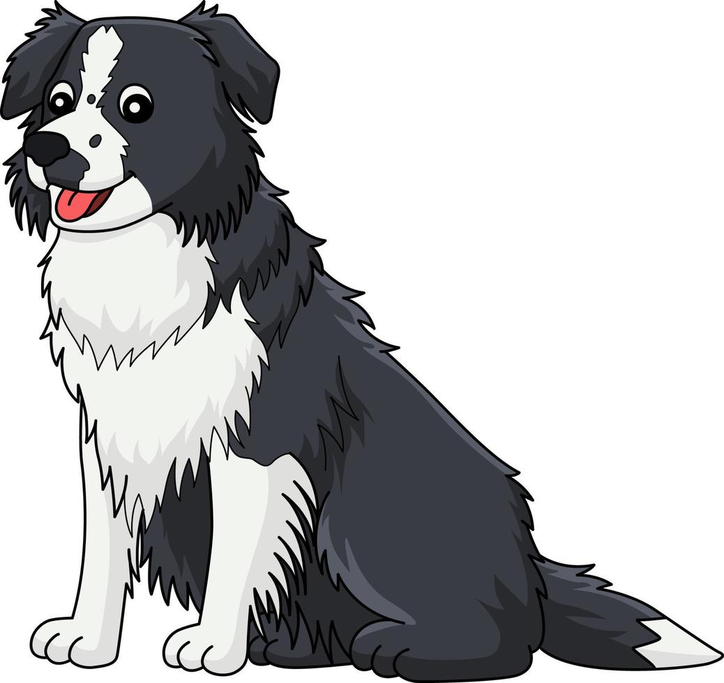 gräns collie hund tecknad serie färgad ClipArt vektor