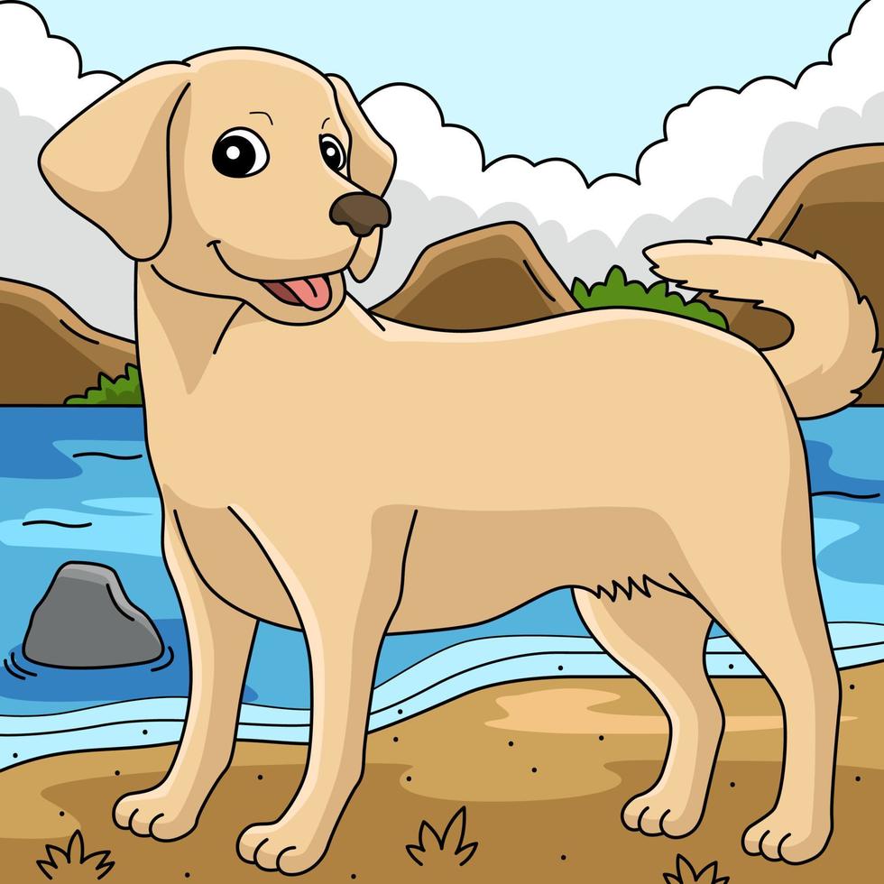 labrador retriever hund färgad illustration vektor