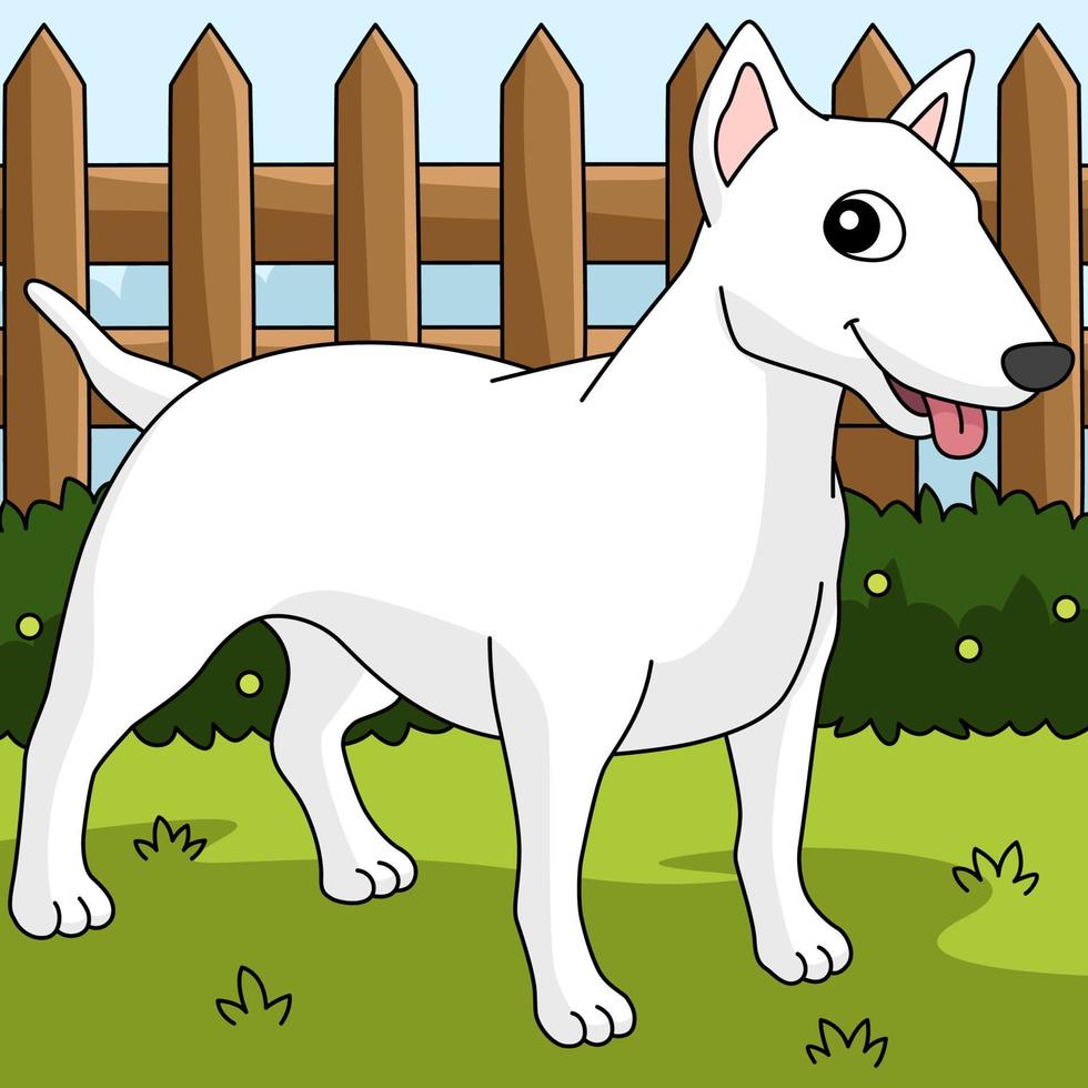 amerikan grop tjur terrier hund färgad tecknad serie vektor