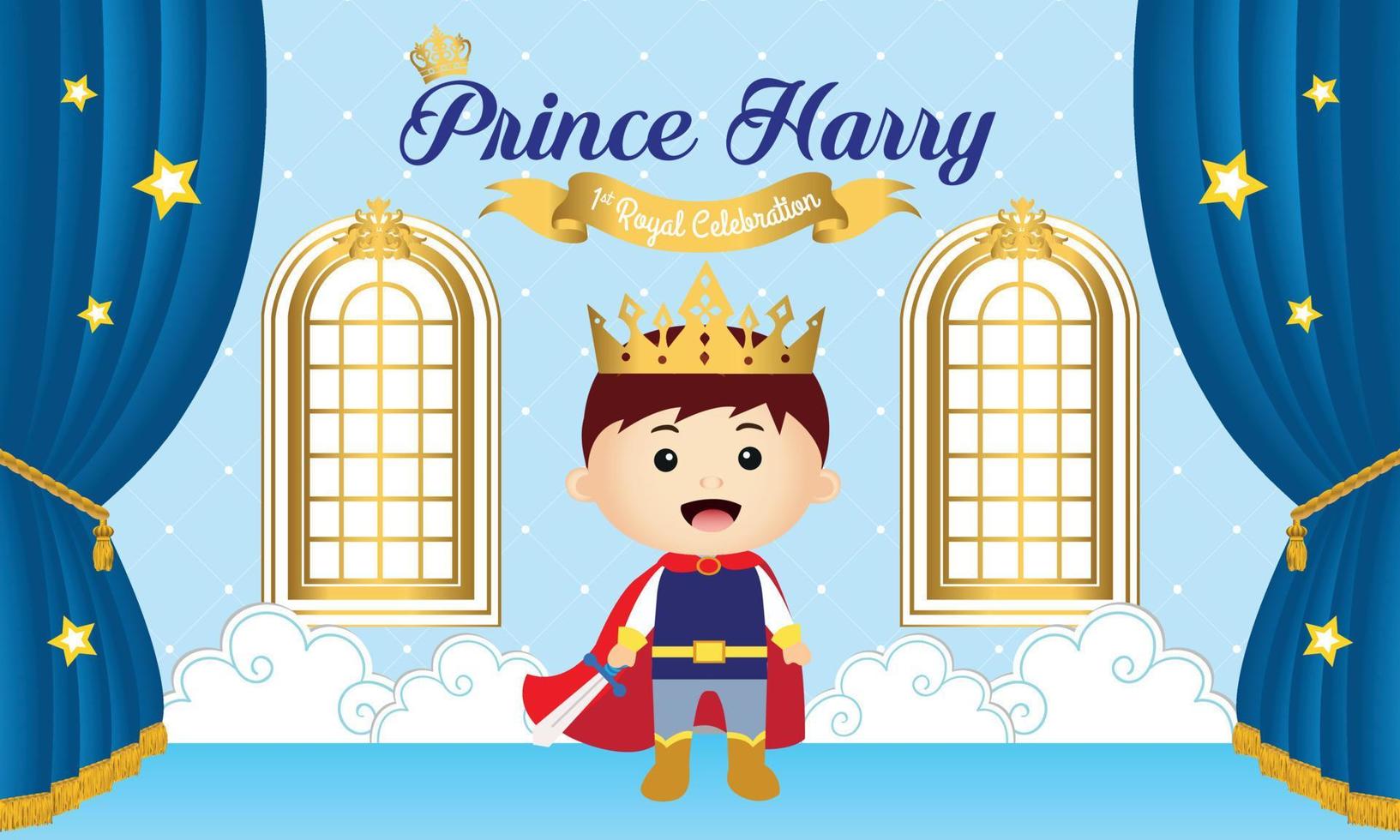 kunglig fest bakgrund med söt liten prins vektor
