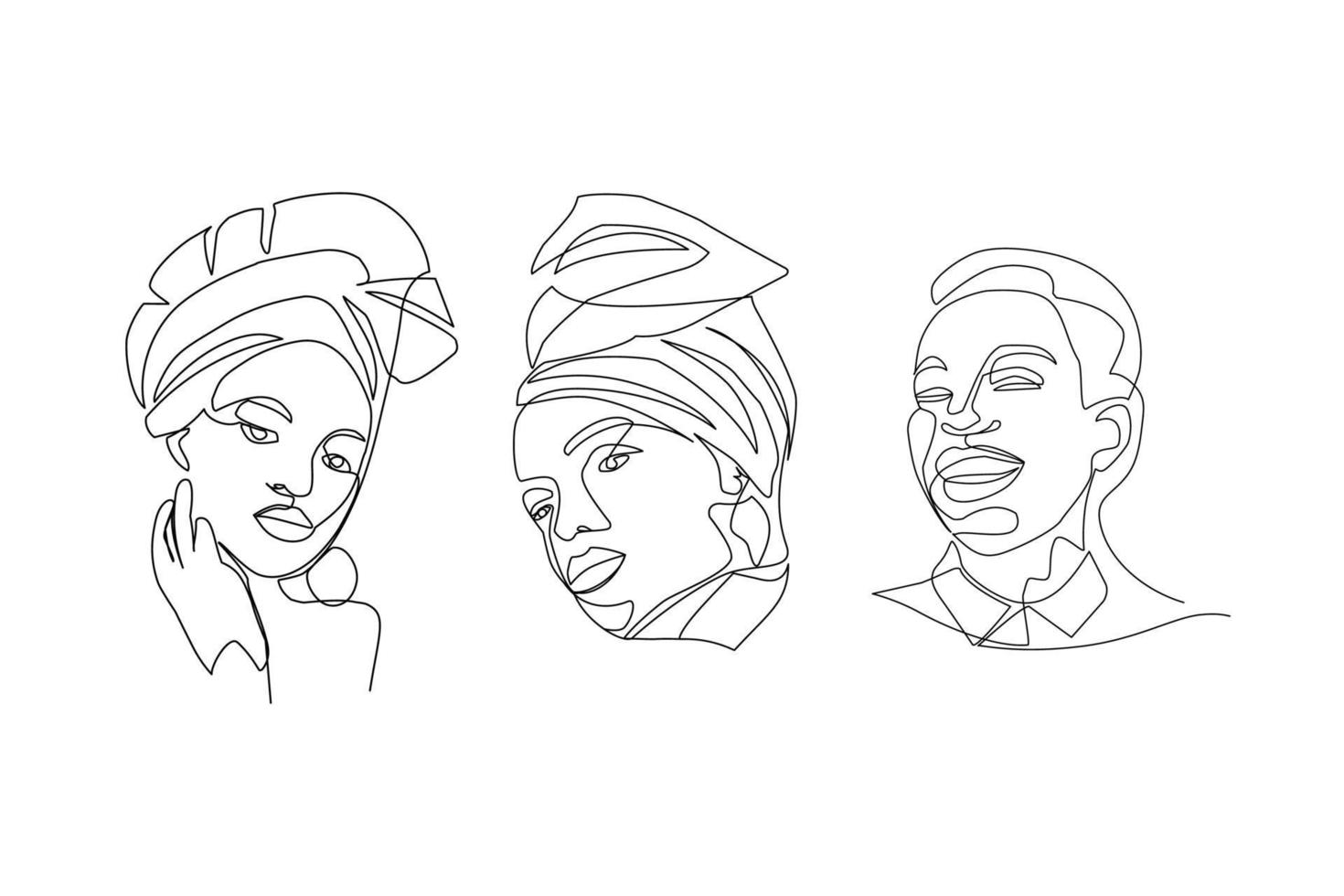 vektor illustration av porträtt av afrikansk kvinnor