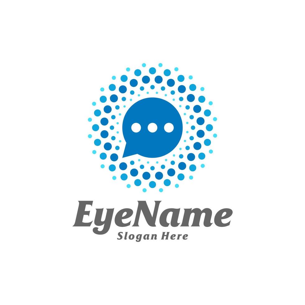 Chat-Auge-Logo-Design-Vorlage. Augen-Chat-Logo-Konzeptvektor. kreatives Symbolsymbol vektor