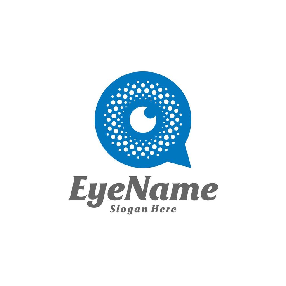 Chat-Auge-Logo-Design-Vorlage. Augen-Chat-Logo-Konzeptvektor. kreatives Symbolsymbol vektor