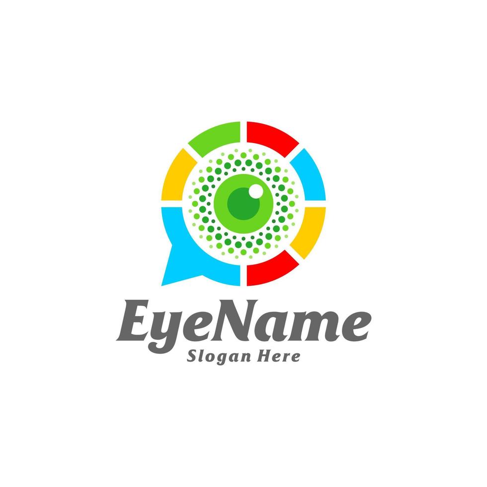 Chat-Auge-Logo-Design-Vorlage. Augen-Chat-Logo-Konzeptvektor. kreatives Symbolsymbol vektor