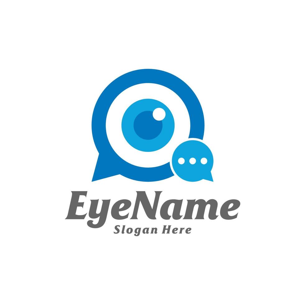 Chat-Auge-Logo-Design-Vorlage. Augen-Chat-Logo-Konzeptvektor. kreatives Symbolsymbol vektor