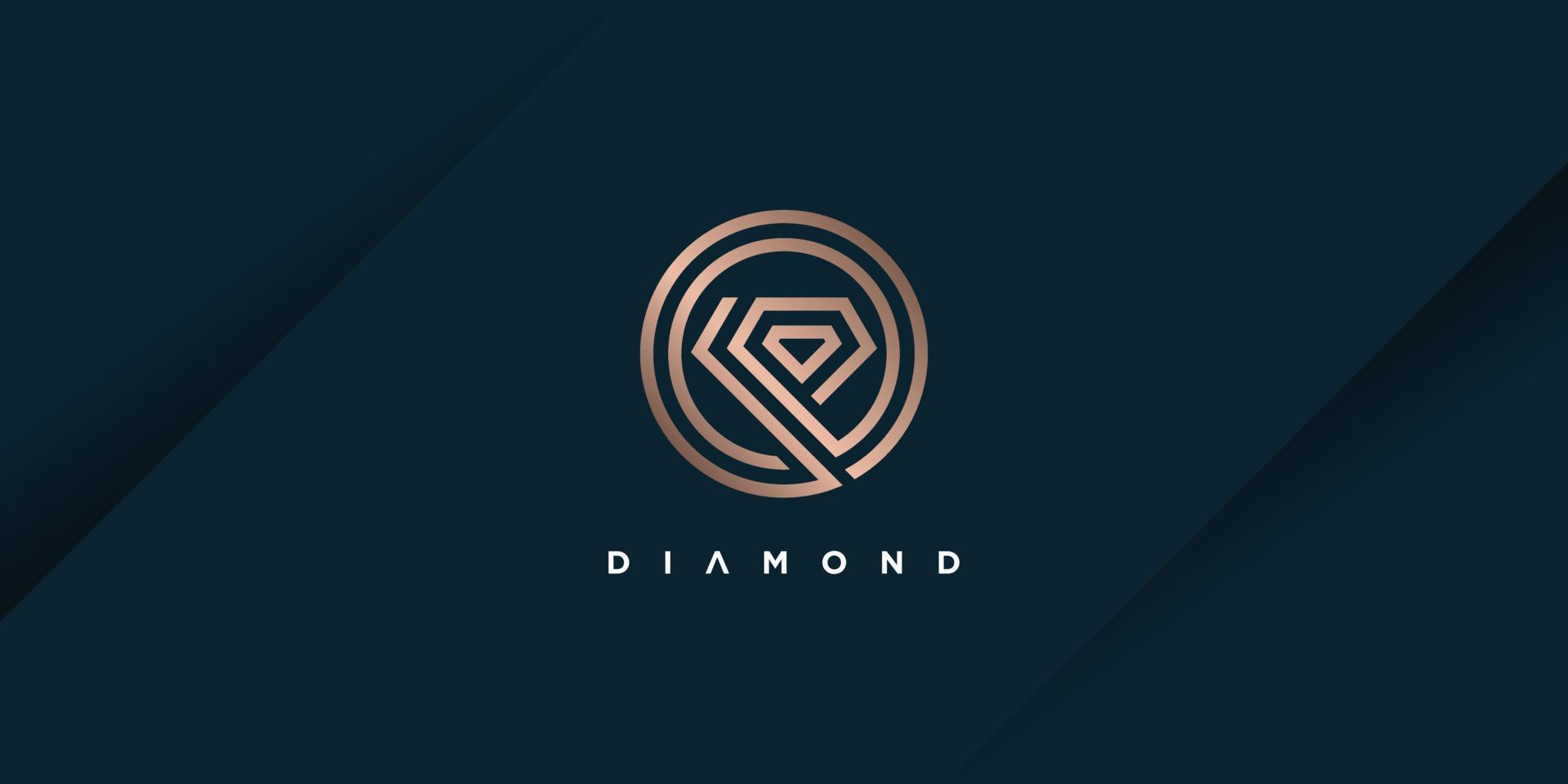 Diamant-Logo-Design-Vektor mit kreativem, einfachem und einzigartigem Konzept vektor