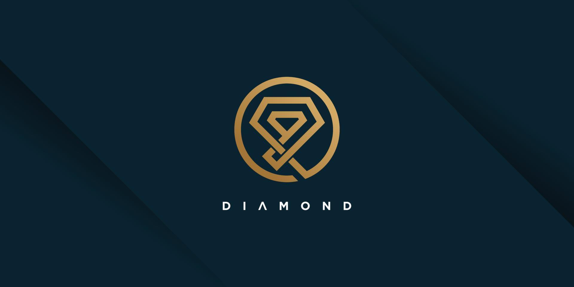 Diamant-Logo-Design-Vektor mit kreativem, einfachem und einzigartigem Konzept vektor