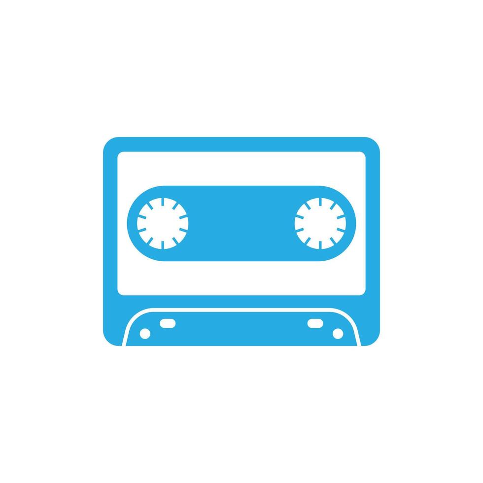 eps10 blaue Vektorkassette solides Symbol isoliert auf weißem Hintergrund. Audiokassettensymbol in einem einfachen, flachen, trendigen, modernen Stil für Ihr Website-Design, Logo, Piktogramm und mobile Anwendung vektor