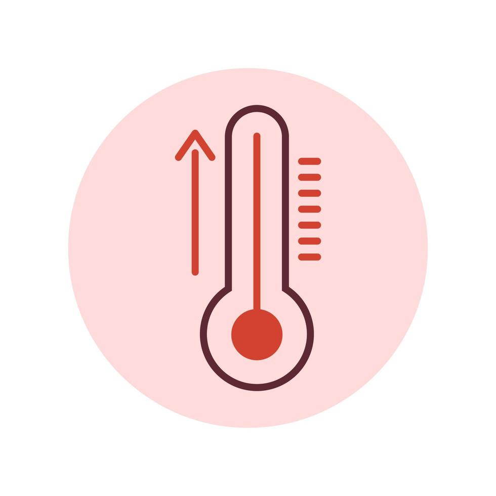 Symbol für hohes Fieberthermometer. gesundheitswesen, medizin, grippe, fieberkrankheitskonzept. vektor