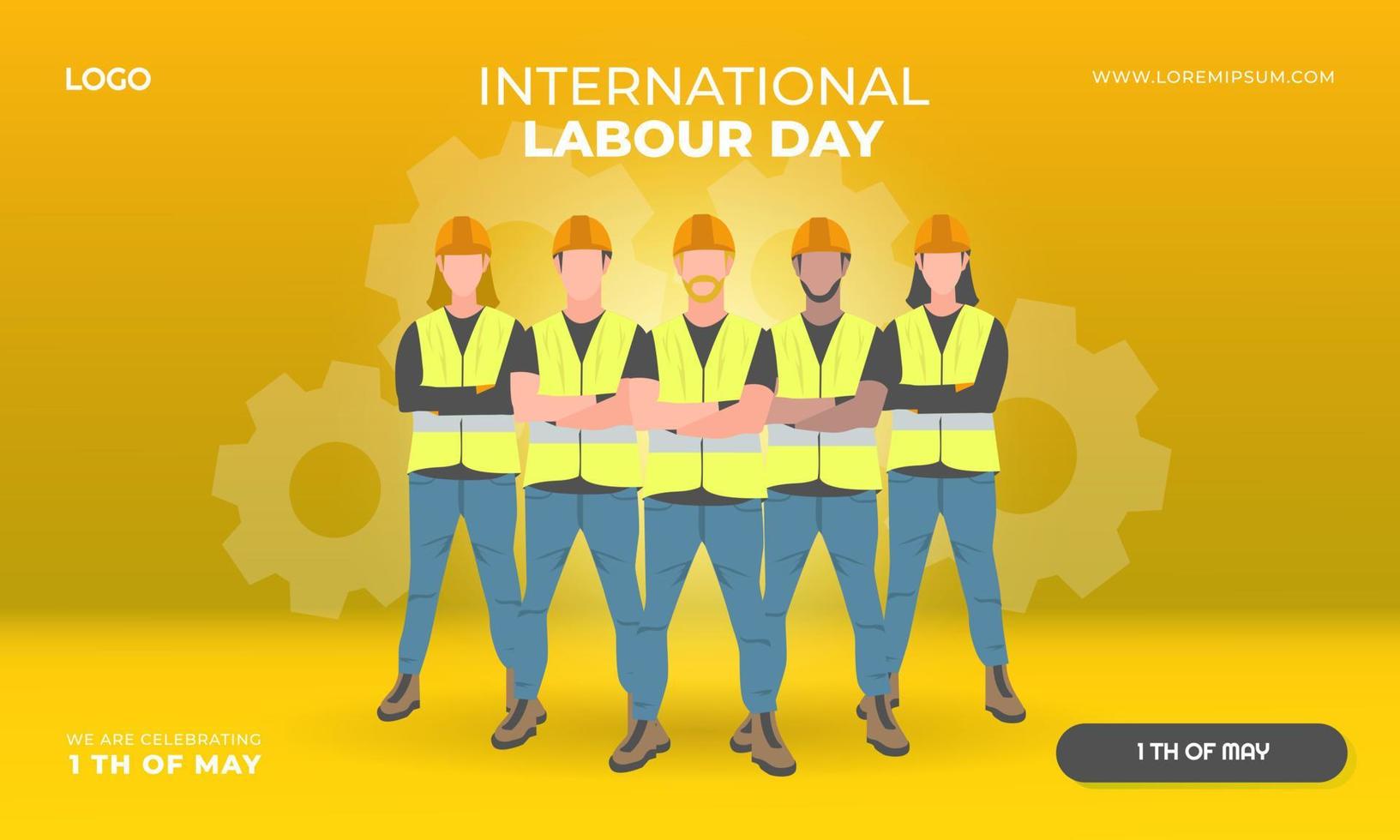 platt internationell arbetskraft dag illustration bakgrund vektor