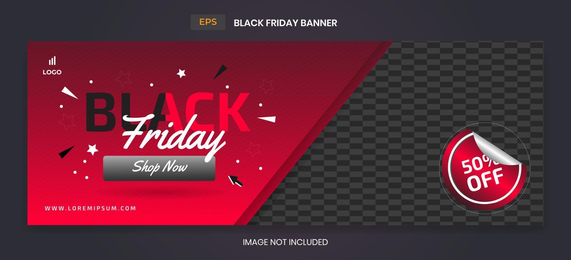 svart fredag försäljning banner mall vektor