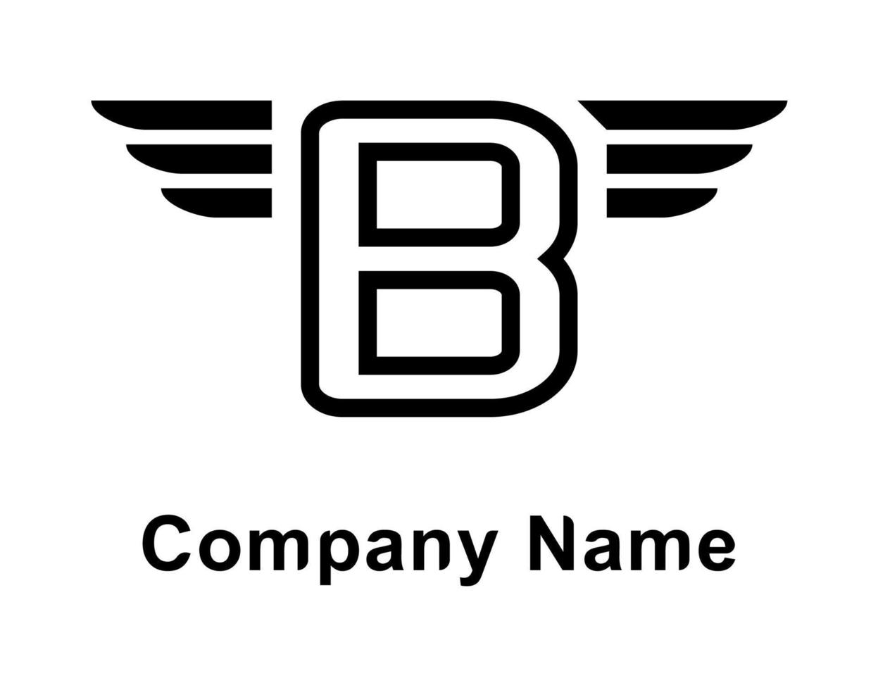 Buchstabe b, Großbuchstabe b Logo-Symbol, abstrakte geometrische flache Zeichenform. bearbeitbare Voreinstellung für Logodesign. vektor