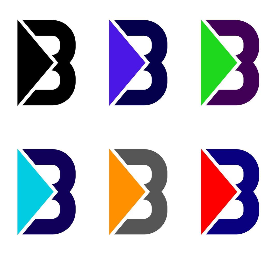Buchstabe b, Großbuchstabe b Logo-Symbol, abstrakte geometrische flache Zeichenform. bearbeitbare Voreinstellung für Logodesign. vektor