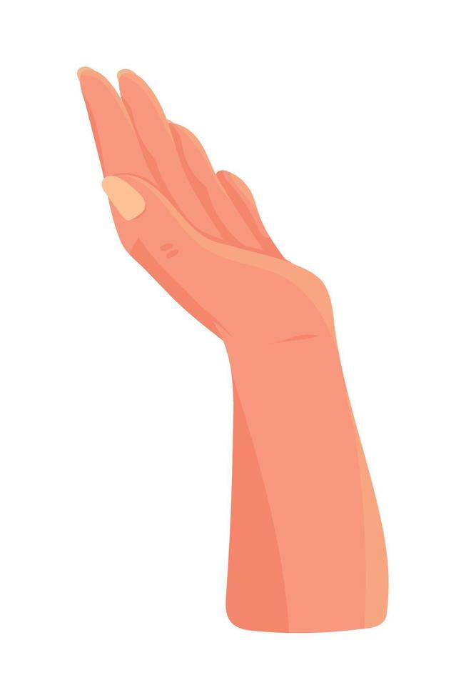 kvinna hand Stöd gest vektor