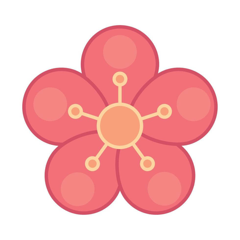 rosa blomma ikon vektor