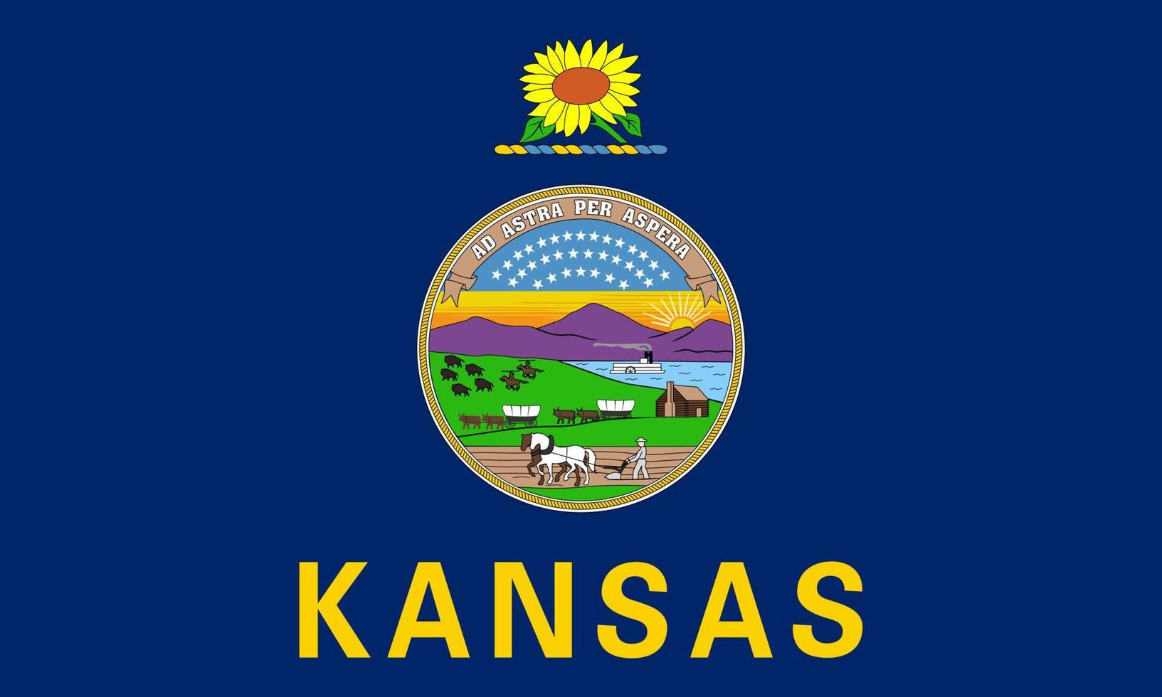 Kansas-Staatsflagge. Vektor-Illustration. vektor