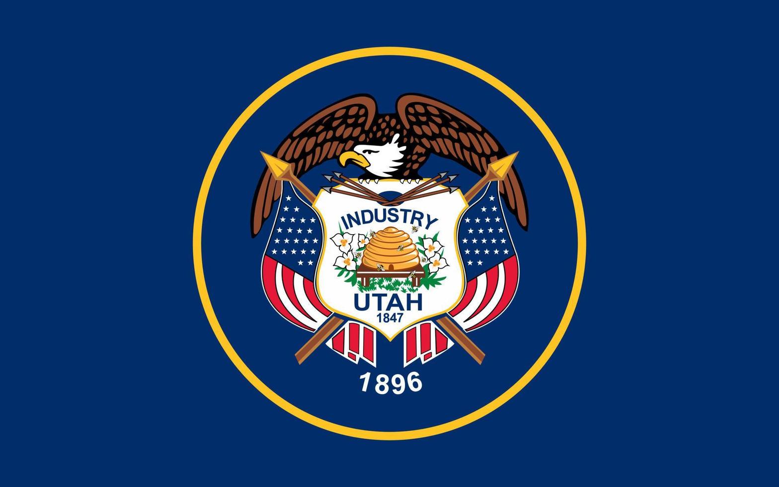 Flagge des Bundesstaates Utah. Vektor-Illustration. vektor