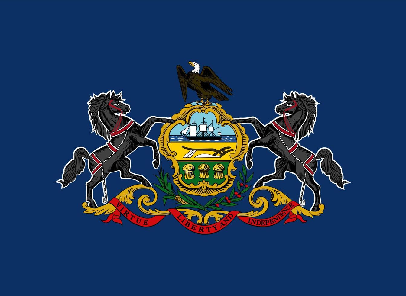 Pennsylvania-Staatsflagge. Vektor-Illustration. vektor