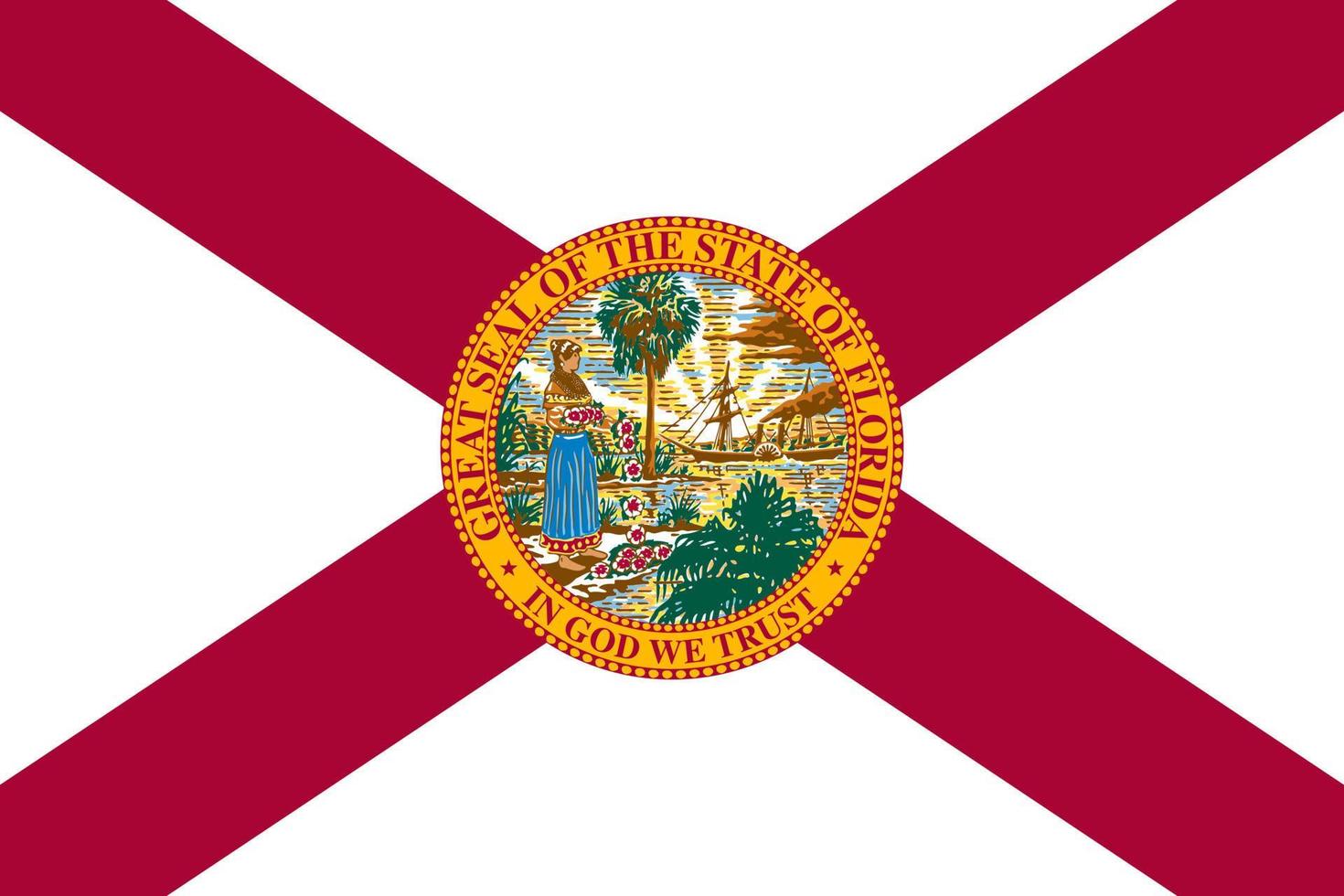 florida stat flagga. vektor illustration.