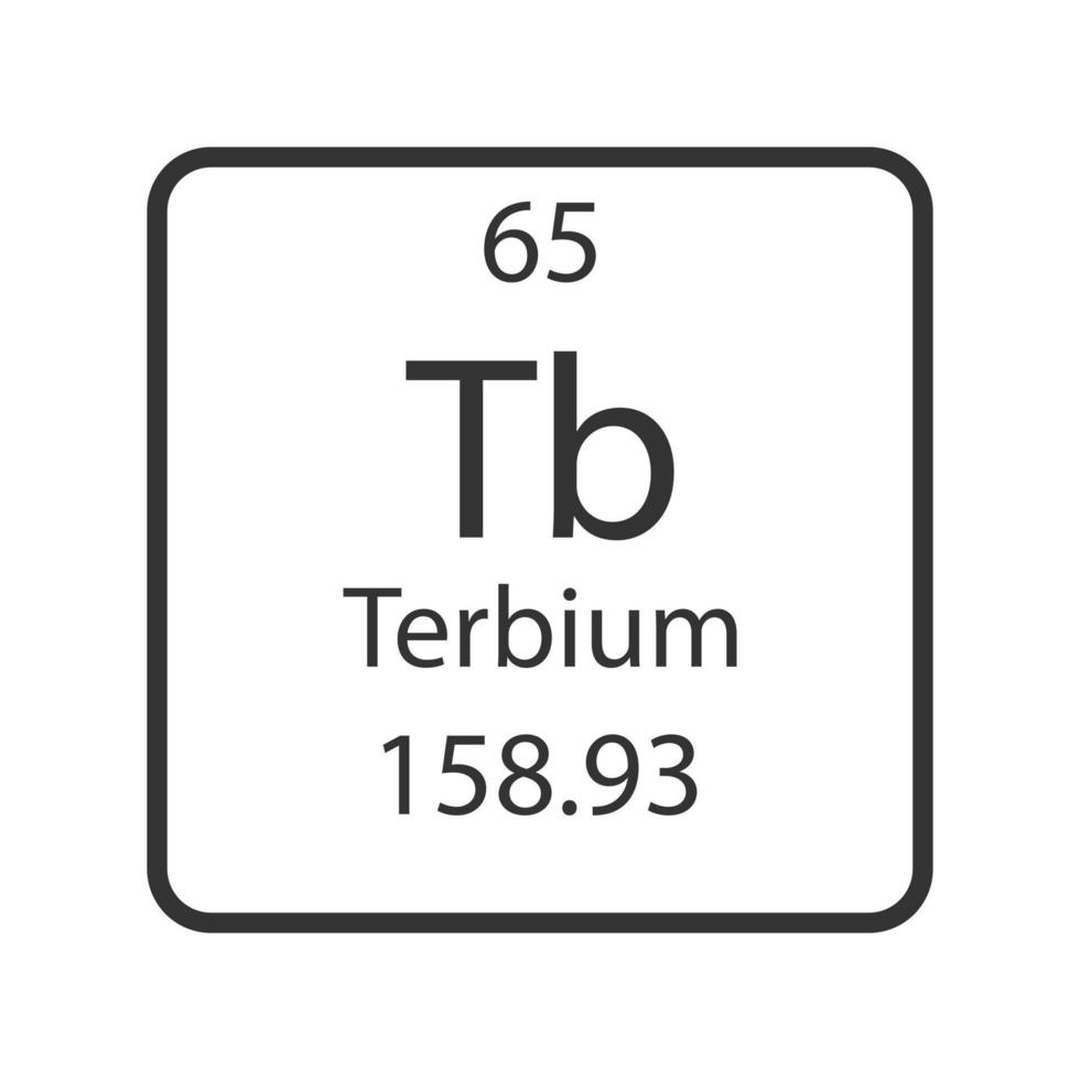 terbium symbol. kemiskt element i det periodiska systemet. vektor illustration.