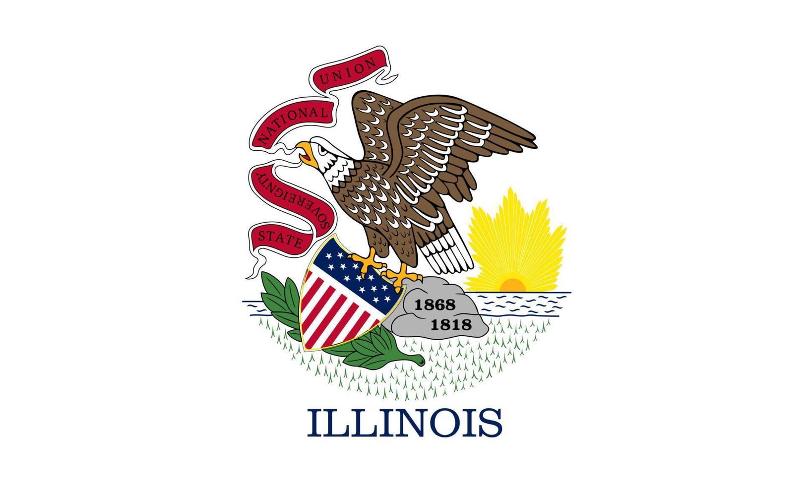 Illinois stat flagga. vektor illustration.