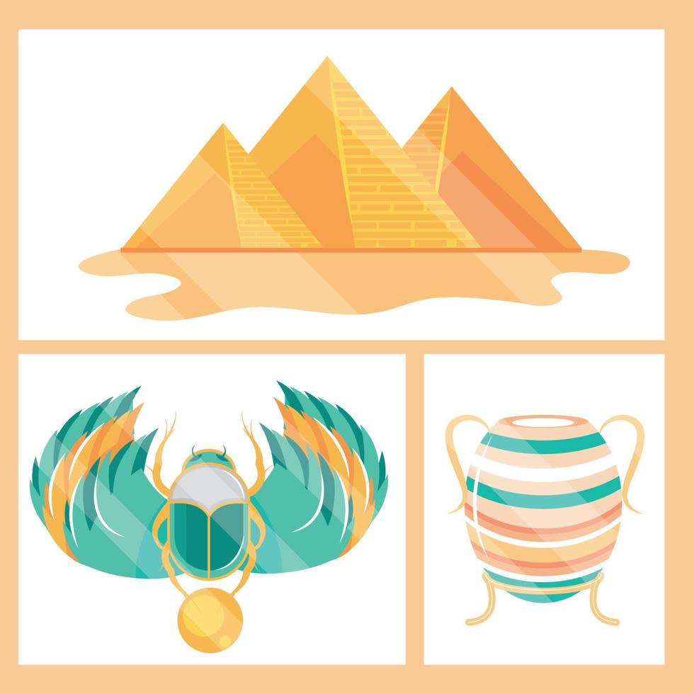 ikoner egypten kultur vektor