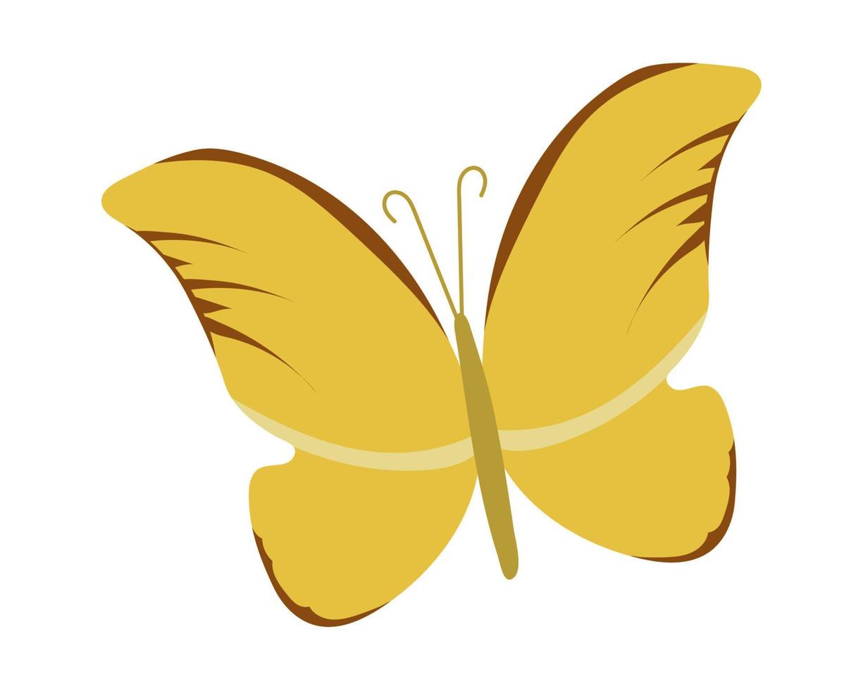 gul fjäril ikon vektor