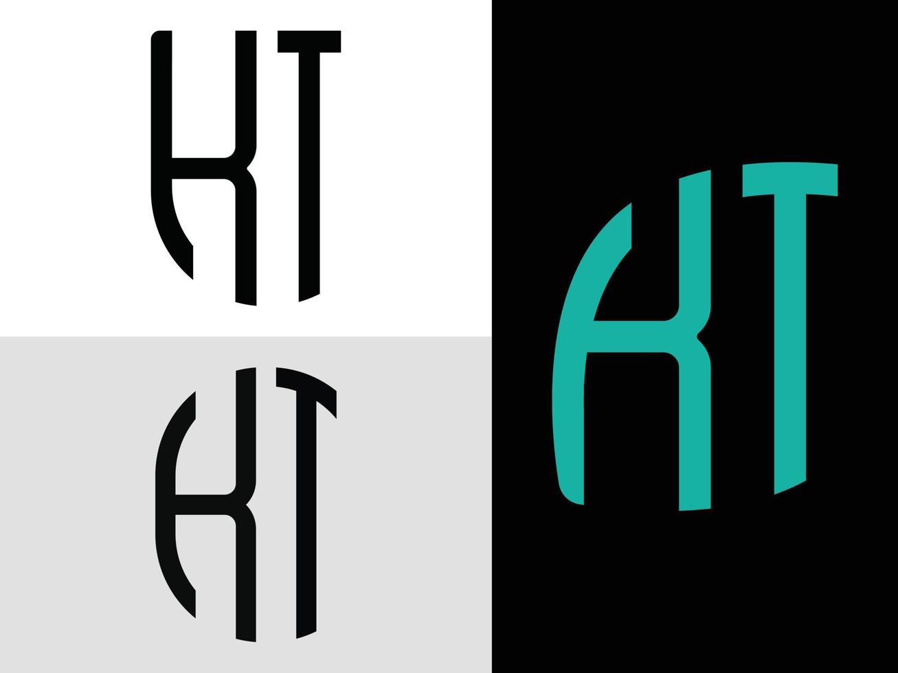 kreative anfangsbuchstaben kt logo designs paket. vektor